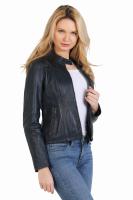 Niebieska kurtka skórzana damska MIA blue - DAVID RYAN