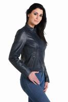 Niebieska kurtka skórzana damska MIA blue - DAVID RYAN