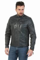 Męska kurtka skórzana Ron blue-grey - Sklep DAVID RYAN