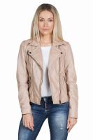 Damska kurtka skórzana Ramoneska Gina beige - Sklep DAVID RYAN