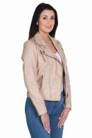 Damska kurtka skórzana Ramoneska Gina beige - Sklep DAVID RYAN