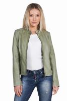 Damska kurtka skórzana MIA  light green - Sklep DAVID RYAN