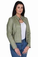 Damska kurtka skórzana MIA  light green - Sklep DAVID RYAN