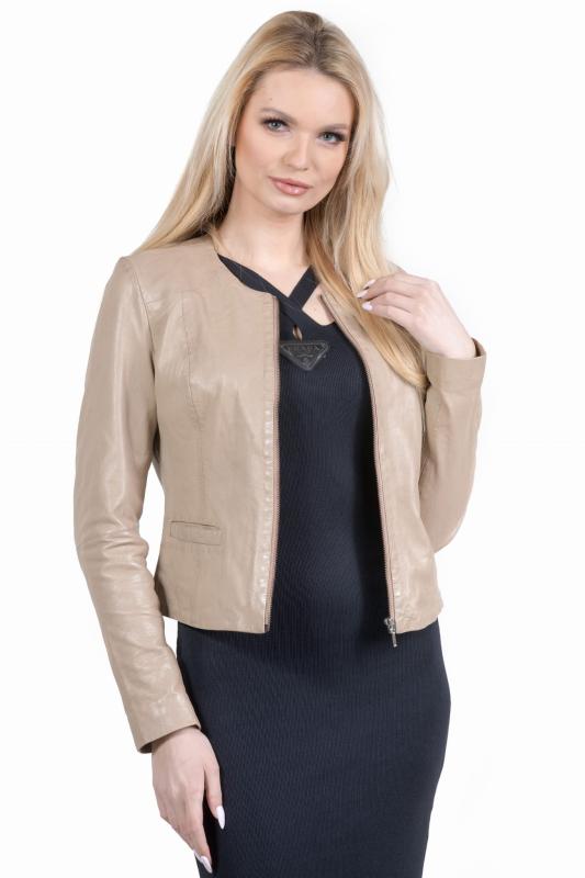 DAMSKA KURTKA SKÓRZANA - CHANELKA - COCO beige - Sklep DAVID RYAN