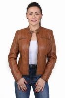 Damska kurtka skórzana LAURA cognac - Sklep DAVID RYAN