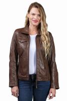 Damska kurtka skórzana  KELLY brown - Sklep DAVID RYAN