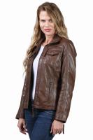 Damska kurtka skórzana  KELLY brown - Sklep DAVID RYAN