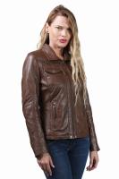Damska kurtka skórzana  KELLY brown - Sklep DAVID RYAN