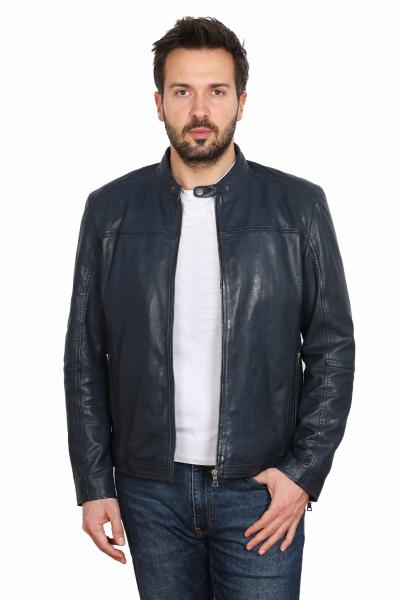  MĘSKA KURTKA SKÓRZANA BOSTON blue