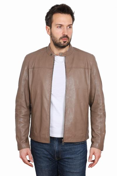  MĘSKA KURTKA SKÓRZANA BOSTON taupe