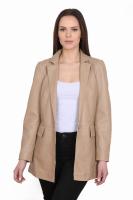 Damska kurtka skórzana, płaszcz STELLA beige - Sklep DAVID RYAN