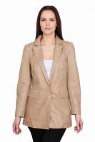 Damska kurtka skórzana, płaszcz STELLA beige - Sklep DAVID RYAN