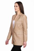 Damska kurtka skórzana, płaszcz STELLA beige - Sklep DAVID RYAN