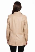 Damska kurtka skórzana, płaszcz STELLA beige - Sklep DAVID RYAN