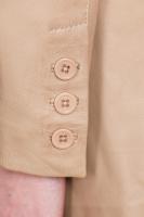 Damska kurtka skórzana, płaszcz STELLA beige - Sklep DAVID RYAN