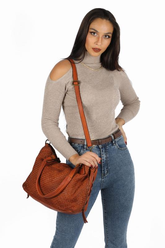 TOREBKA SKÓRZANA DR-003-5 cognac - Sklep DAVID RYAN