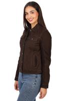 Damska kurtka skórzana,  EMMA nubuk brown - Sklep DAVID RYAN