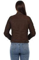 Damska kurtka skórzana,  EMMA nubuk brown - Sklep DAVID RYAN
