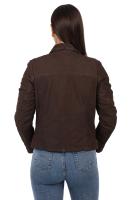 Damska kurtka skórzana,  FRIDA  nubuk brown - Sklep DAVID RYAN