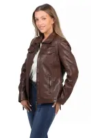 Skórzana kurtka damska KELLY (brown) - stylowy brąz, wysoka jakość i komfort