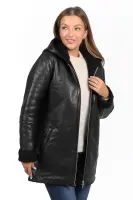 Damska kurtka skórzana, parka  ROMA black - Sklep DAVID RYAN