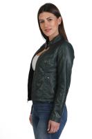 Damska kurtka skórzana MIA  green - Sklep DAVID RYAN