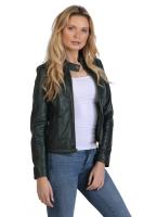 Damska kurtka skórzana MIA  green - Sklep DAVID RYAN
