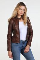 Damska kurtka skórzana MIA  brown - Sklep DAVID RYAN